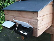 Optional roll out nestbox for Littleacre Products poultry houses